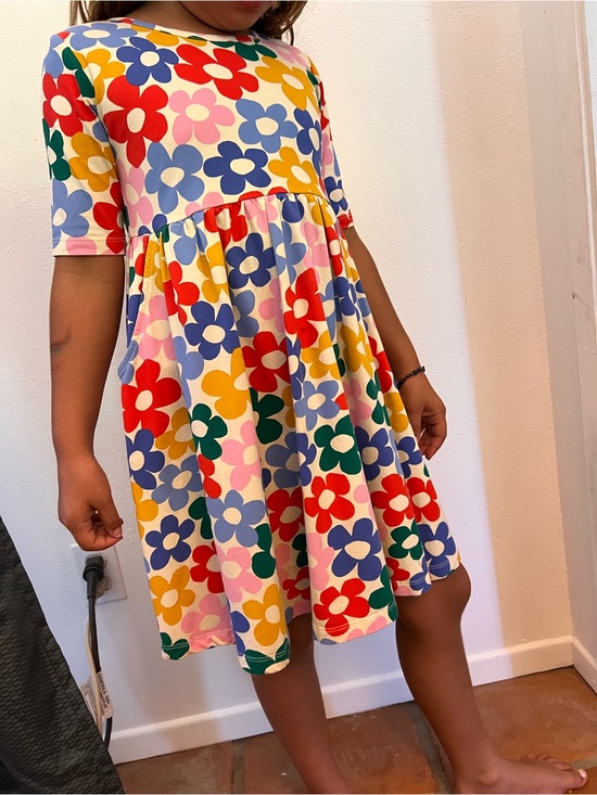 Hanna Andersson Other - Hanna Andersson Bright Multi-Flower Print Dress — Red, Blue, Yellow, Pink, Green
